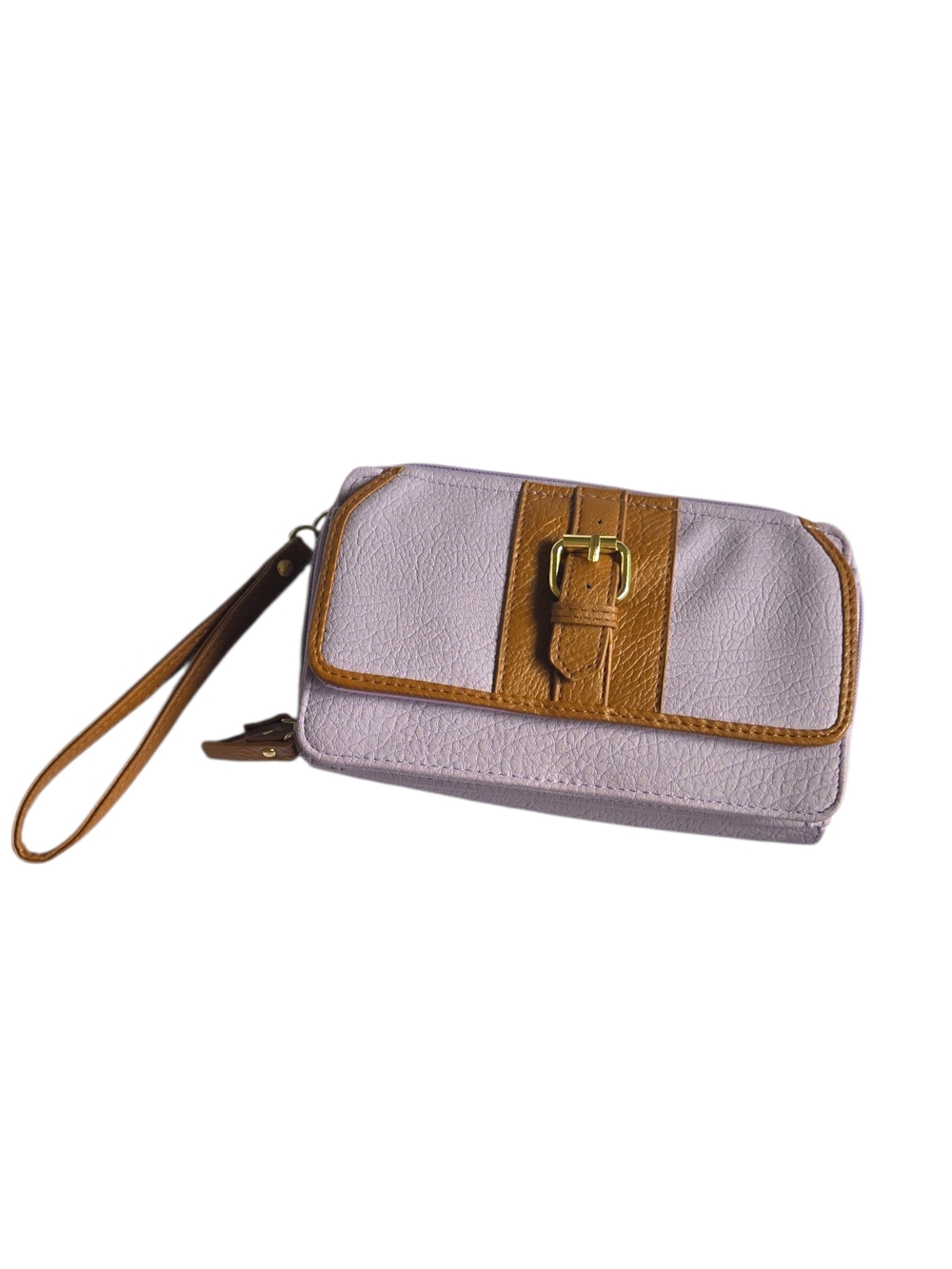 Bueno Lavender and Tan Wristlet Clutch